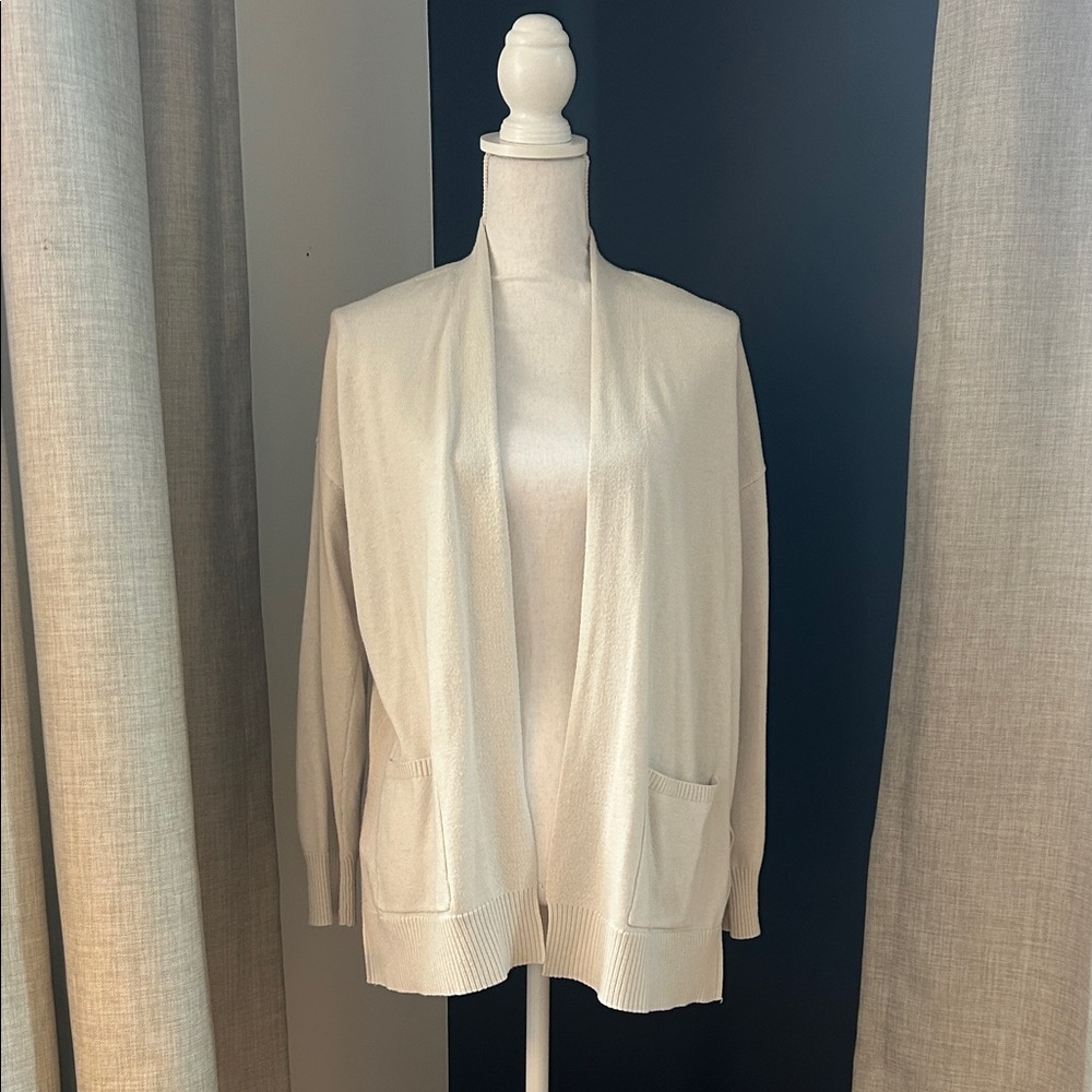 Workshop Republic Clothing Cream Open-Front Cardigan